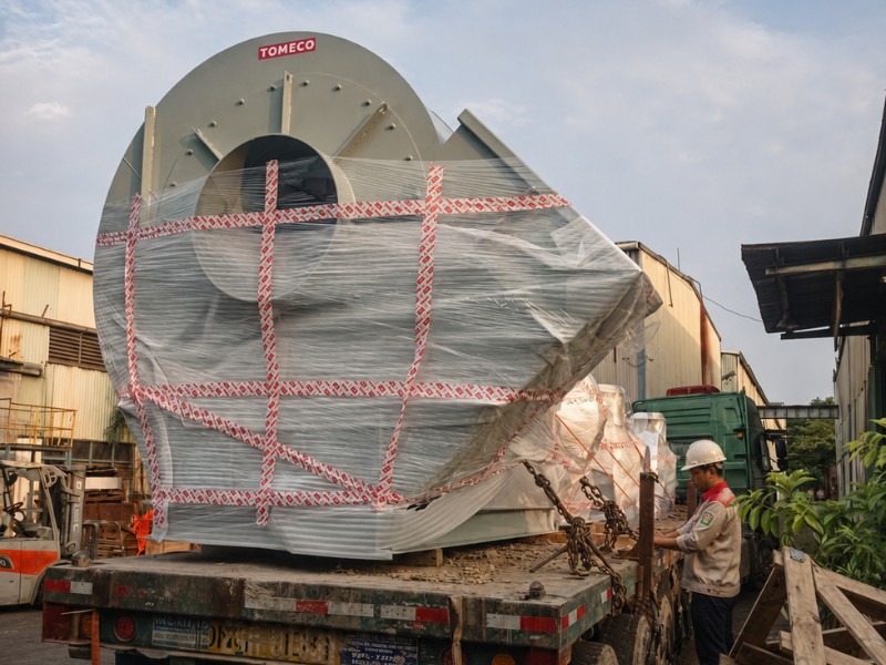 Quạt ly tâm công suất lớn TOMECO phục vụ hút mùn, hút bụi và hút cao áp trong dây chuyền chế biến gỗ Quạt ly tâm công suất lớn TOMECO phục vụ hút mùn, hút bụi và hút cao áp trong dây chuyền chế biến gỗ