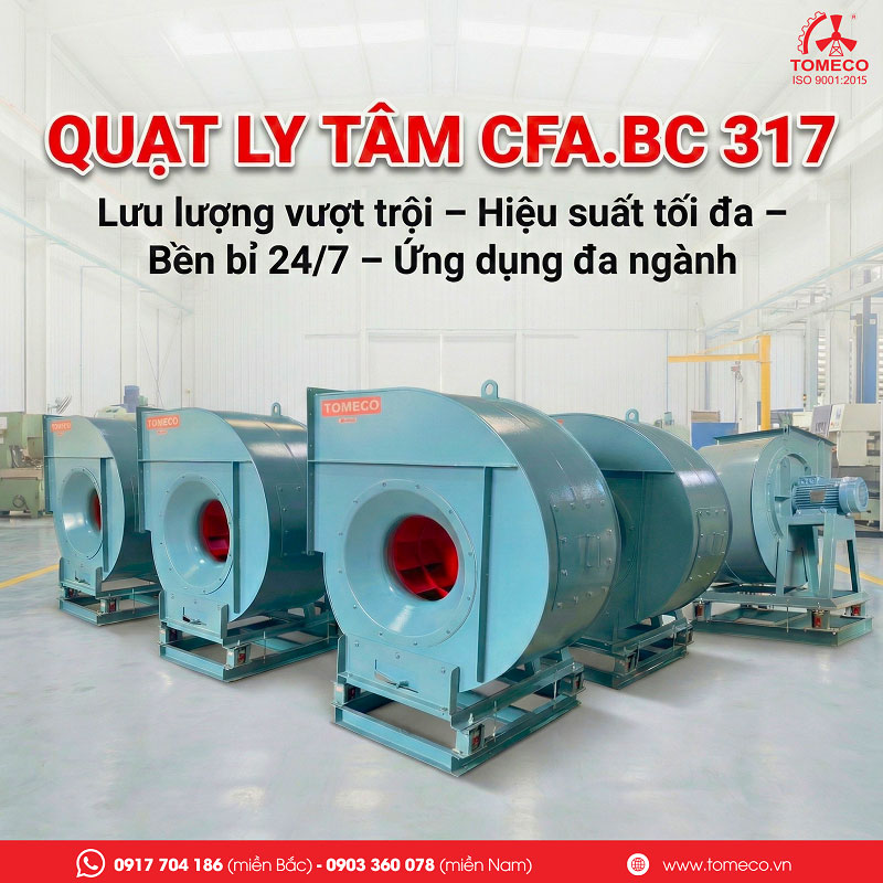 quạt ly tâm trực tiếp CFA.BC317 TOMECO quạt ly tâm trực tiếp CFA.BC317 TOMECO