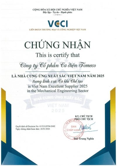 Chứng nhận nhà cung ứng xuất sắc 2025