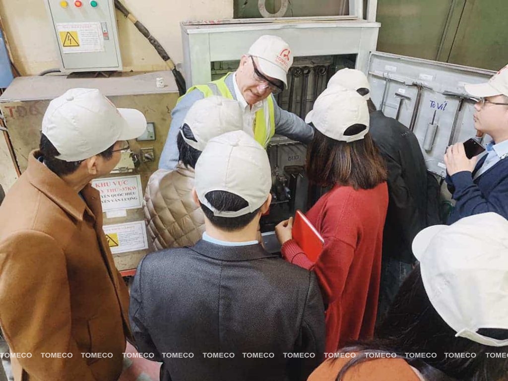 Actual inspection team at factories of the factory: machinery and equipment, 5S, ...